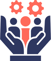 hands, people, gears icon