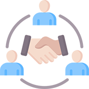 people shaking hands icon